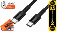 Cabo cRadia USB-C - C  M/M Gen1 3.1 60w 3Amp negro