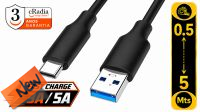 Cabo cRadia USB 3.1- C macho - USB 3.0  A macho 10Gb preto