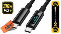 Cable USB-C M/M Max 100W Negro 1.5m.
