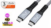 Cabo cRadia USB 4.0 tipo C - C 240W-40Gbps 8K 60Hz com 0.50m