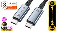 Cable USB 4.0 tipo C-C 240W 40Gbps 8K 60Hz