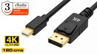 Cabo cRadia mini DisplayPort a DisplayPort V1.2  4K@30Hz preto 1.80 m.