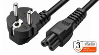 Cable de alimentación cRadia Schuko Macho - IEC C5 (Mickey Mouse, Trébol, 3pines)