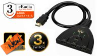 Switch Cradia HDMI 3xInput-1xOutput v1.3b 4k e cabo preto