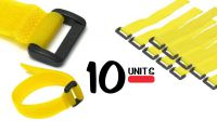 Abrazadera de velcro de 300mm x 20mm en Amarillo (10unid)