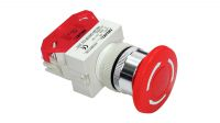 Pulsador seta con rotación 1NC D=40mm Rojo