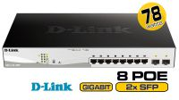 Switch 10 portas PoE D-Link Web Smart 10/100/1000 Mbps mini GBIC com gestão