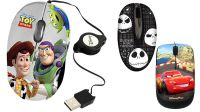 Ratón óptico mini USB 2.0 1000 dpi, Disney, cable retráctil