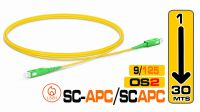 Cable de fibra óptica SM OS2 9/125µm  SC-SC/APC LSZH SX