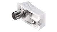 Conector coaxial macho acodado Blanco