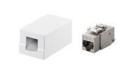 Caixa de superficie 1x RJ45 FTP Cat.6 LSA+ entrada inferior branca