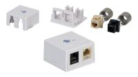 Caja de superficie 2x RJ45 UTP Dual Cat.6 negro y marfil
