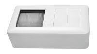 Caja superficie 150x80x37mm con ventana y módulo ciego blanco