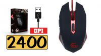 Ratón óptico Gaming 2400 Dpi Negro/Rojo