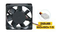 Ventilador 12V 60mm x 60mm x 15mm 25dB