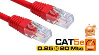 Cable de Red UTP Cat. 5E Rojo - Conectores RJ-45