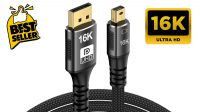 Cabo mini DisplayPort a DisplayPort V2.1 16K@60Hz, 8K@120Hz, 4K@240Hz preto 2m