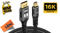 Cable mini DisplayPort a DisplayPort V2.1 16K@60Hz, 8K@120Hz, 4K@240Hz Negro 2m