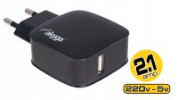 Transformador USB 110-240V 1xUSB Máx. 10W 2.1A Negro