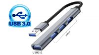 Hub USB 3.0 - 1xUSB 3.0 + 3xUSB2.0 4p. preto