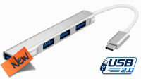 Hub USB 4p V2.0 USB-C aluminio