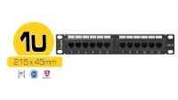 Panel Transferencia 12 Puertos 1U 10" Cat. 6 - Negro