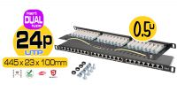 Panel Transferencia 24 Puertos 0.5U 19" Cat.6 - Negro