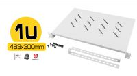 baneja Frontal 19" Fija 1U 483X300mm - Gris