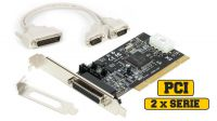 Placa PCI Longshine 2 portas série RS-232 com alimentação 5/12V e baixo perfil