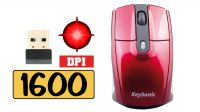Mini ratón óptico wireless USB Keysonic KSM-1000 RF Rojo