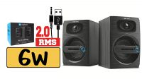Altavoces 2.0 Natec COUGAR USB 6W RMS Negro