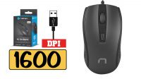 Ratón óptico Wireless 1600 Dpi Natec Hoopoe Negro