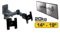 Soporte de pared articulado para 2 x LCD/TFT negro