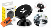 Suporte magnético para painel de carro autoadesivo 360º preto