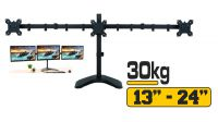 Soporte de mesa para 3 monitores 13/24" negro