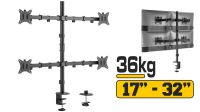 Soporte de mesa para 4 monitores 13-32" 9kg negro
