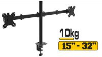 Soporte de Mesa para 2 Monitores 13" / 32" 8Kg - Negro
