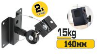 Soporte de pared para altavoces con cable de seguridad e acero 15Kg en negro