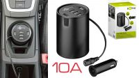 Cargador de mechero 12/24V DC para hueco bebidas, 5 x USB 2.0 (10A Máx.) Negro
