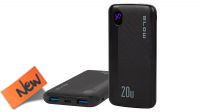 Powerbank USB batería 10000mAh USB-C 2xUSB-A QC3.0 3A Negro