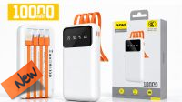 Powerbank USB  Batería 10000mAh  2xUSB-C - USB-A lightning max. 3Amp  Blanco