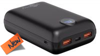 Powerbank USB Bateria 20000mAh 1x USB-C - 2x USB-A 3A preto