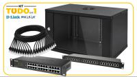 Pack Phasak Mural 7U 400mm fondo  + Panel 24P Cat6 + 24 Latiguillos 0.5m cat6 + Switch DLink DGS-1024-D