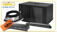 Bundle Phasak Mural 7U, Painel FTP 24P Cat6 e 24cabos 50cm + Switch DLink 24P G