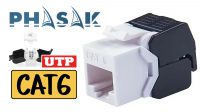 Conector Keystone UTP toolless Phasak Cat.6 180º Blanco