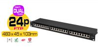Panel de transferencia 19" Cat. 6A FTP Dual 24p 1U