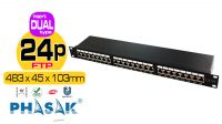 Panel de transferencia PHASAK FTP 19" Cat. 6A dual 24p 1U