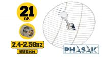 Antena exterior direccional parabólica de 21 dBi PHASAK