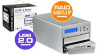Caixa externa RAID 2xSATA 3.5" RAID 1 USB e eSATA