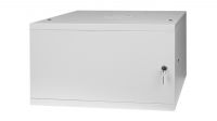 Armário mural 19" 6U 320x545mm cinza flat pack porta metálica
